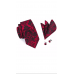 3delige set stropdas manchetknopen pochet rood zwart Fantasy